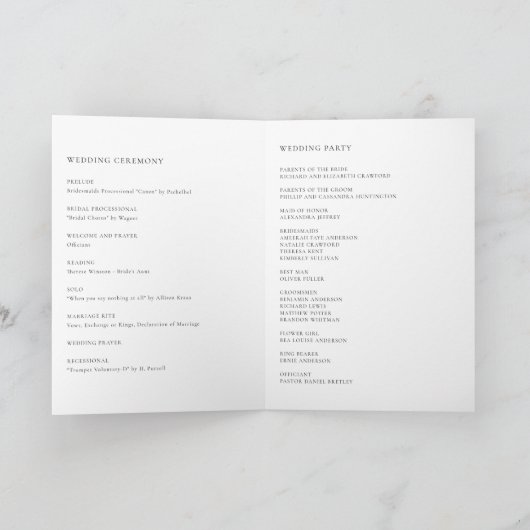 Waterverf Chartreuse Green Fern verlaat bruiloft Programma (Binnen)