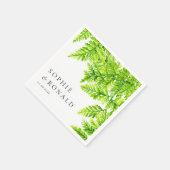 Waterverf Chartreuse Green Fern verlaat bruiloft Servet (Hoek)