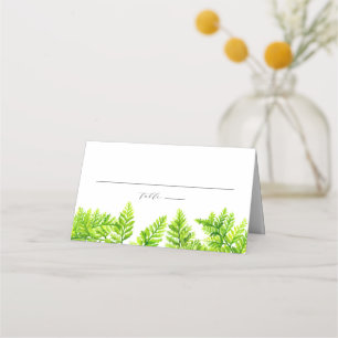 Waterverf Chartreuse Green Fern verlaat Garland Plaatskaartje