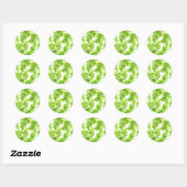 Waterverf Chartreuse Green Ferns Patroon Wedding Ronde Sticker (Vel)