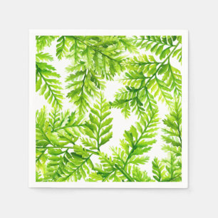 Waterverf Chartreuse Green Ferns Patroon Wedding Servet