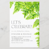 Waterverf Chartreuse Green Ferns Trouwdouche (Voorkant)