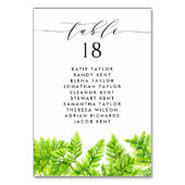 Waterverf Chartreuse Green Ferns Trouwstoelen Kaart (Achterkant)