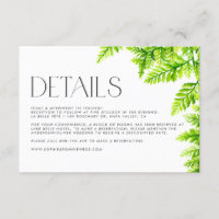 Waterverf Chartreuse Green Ferns Wedding Details