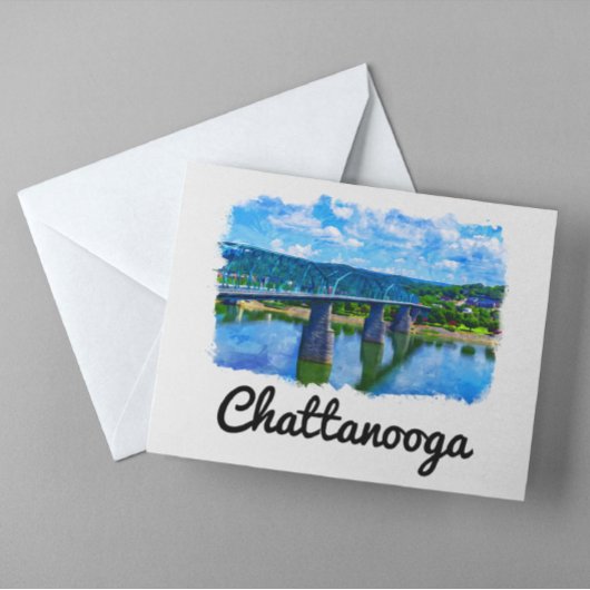 Waterverf Chattanooga Tennessee Briefkaart