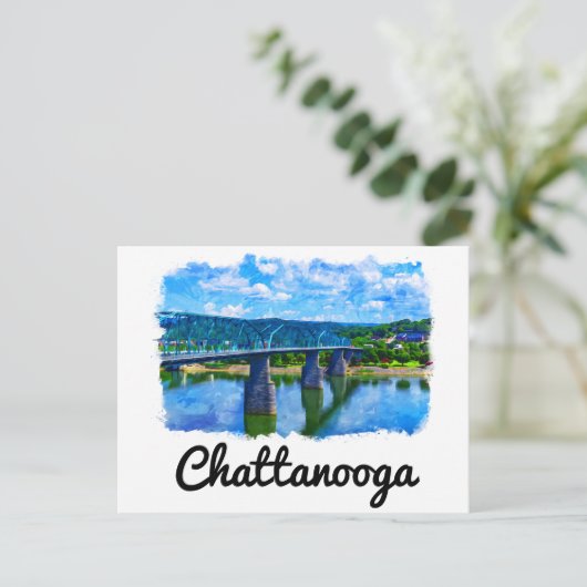 Waterverf Chattanooga Tennessee Briefkaart (Staand voorkant)