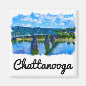 Waterverf Chattanooga Tennessee Magneet (Voorkant)