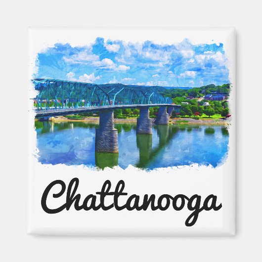 Waterverf Chattanooga Tennessee Magneet (Voorkant)