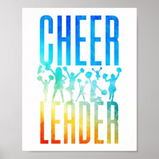 Waterverf Cheerlead Cheer Cheer Leader Poster (Voorkant)