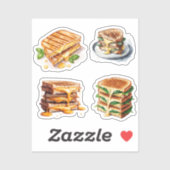 Waterverf Cheese Toasties Sticker (Vel)