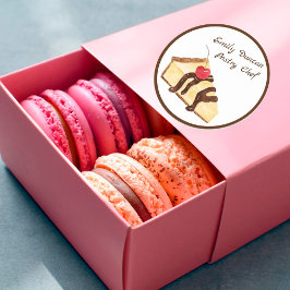 Waterverf Cheesecake Pastry Ronde Sticker