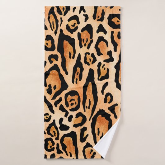 Waterverf-cheetah-afdrukpatroon Badhanddoek (Badhanddoek)