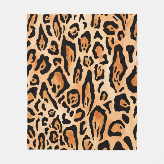 Waterverf-cheetah-afdrukpatroon Fleece Deken (Voorkant)
