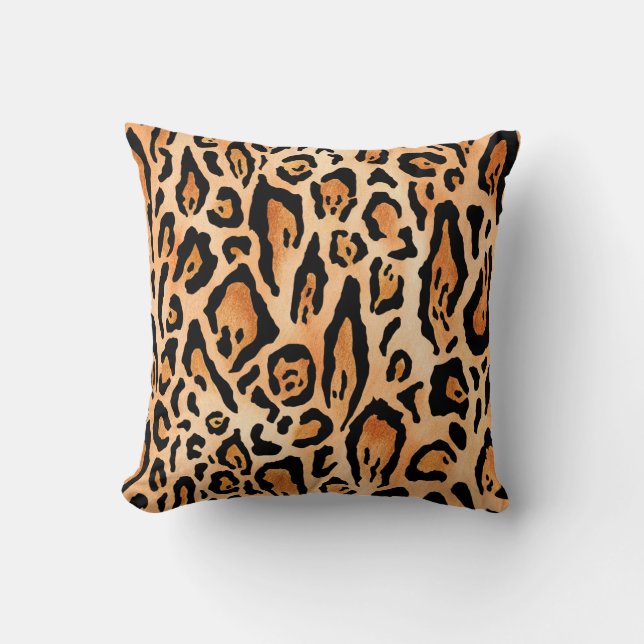 Waterverf-cheetah-afdrukpatroon Kussen (Voorkant)