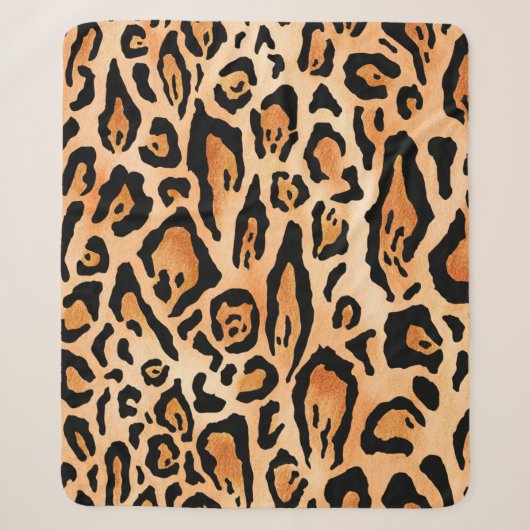 Waterverf-cheetah-afdrukpatroon Sherpa Deken (Voorkant)