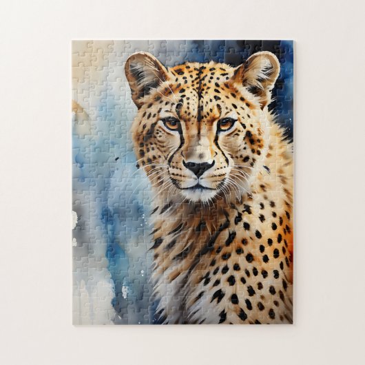 Waterverf Cheetah African Legpuzzel (Verticaal)