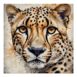 Waterverf Cheetah nr. 6 Perfect Poster
