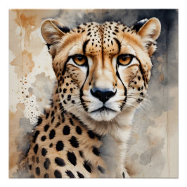 Waterverf Cheetah nr. 8 Perfect Poster