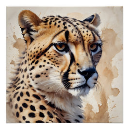 Waterverf Cheetah nr. 9 Perfect Poster