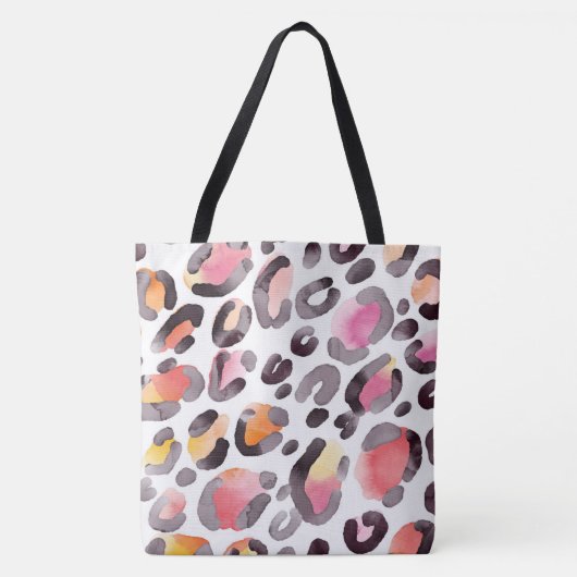 Waterverf Cheetah Pattern Tote Bag (Voorkant)