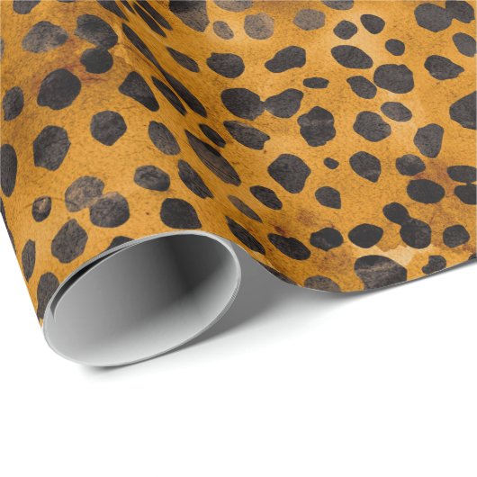 Waterverf Cheetah Print Cadeaupapier (Rol Hoek)
