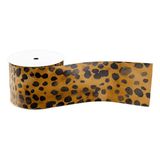 Waterverf Cheetah Print Grosgrain Lint (Spoel)