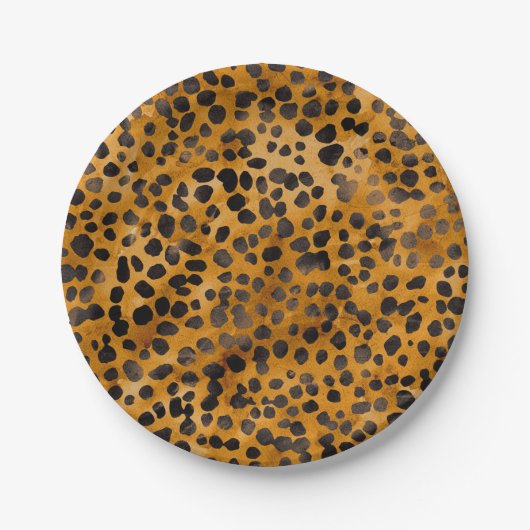 Waterverf Cheetah Print Papieren Bordje (Voorkant)