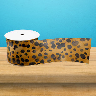 Waterverf Cheetah Print Satijnen Lint
