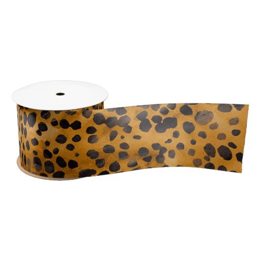 Waterverf Cheetah Print Satijnen Lint (Spoel)