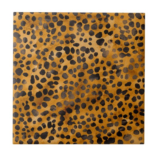 Waterverf Cheetah Print Tegeltje (Voorkant)