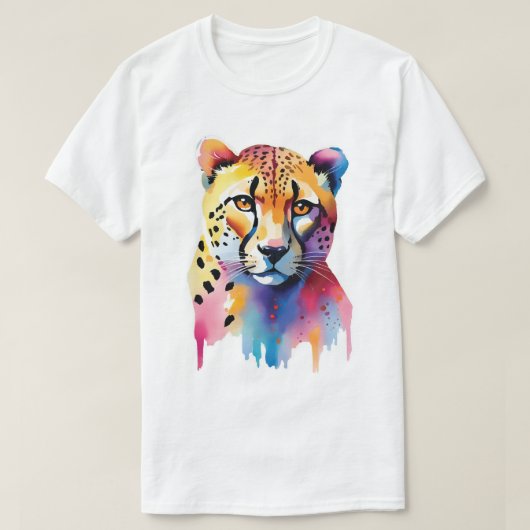 Waterverf Cheetah T-shirt (Design voorkant)