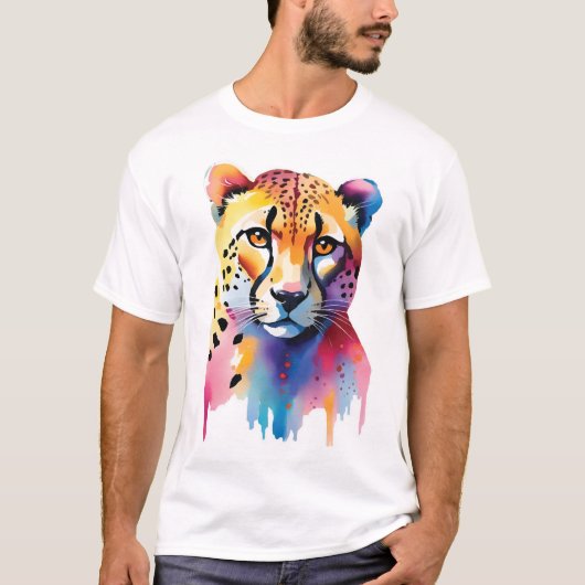 Waterverf Cheetah T-shirt (Voorkant)