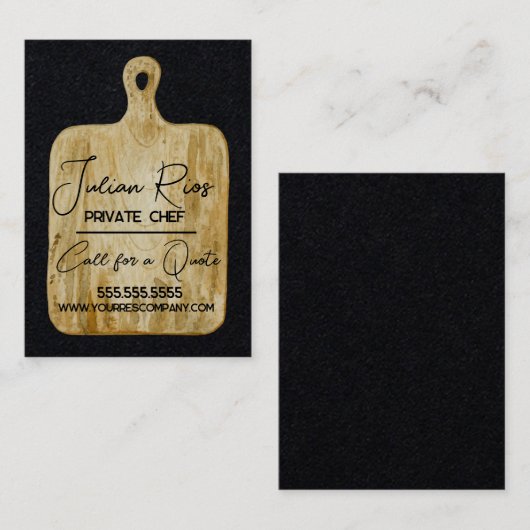 Waterverf Chef Restaurant Cook Cutting Board Visitekaartje (Voorkant / Achterkant)