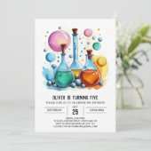 Waterverf Chemie Mystery Scientist Verjaardag Kaart (Staand voorkant)