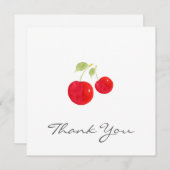 Waterverf Cherries Bedankkaart (Voorkant / Achterkant)