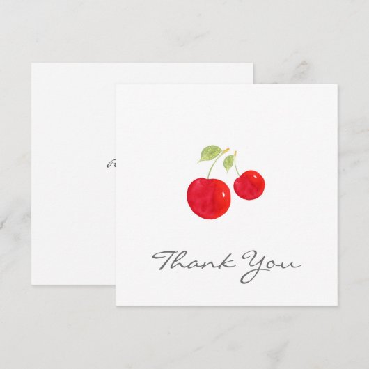 Waterverf Cherries Bedankkaart (Voorkant / Achterkant)