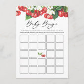 Waterverf Cherries Branches Baby shower Bingo Informatiekaartje (Voorkant)