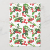 Waterverf Cherries Branches Baby shower Bingo Informatiekaartje (Achterkant)