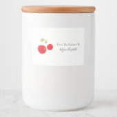 Waterverf Cherries Etiket op voedsel (Voorkant)