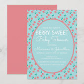 Waterverf Cherries Fruit Berry roze Baby shower Kaart (Voorkant / Achterkant)