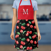 Waterverf Cherries Monogram Navy Blue Schort