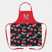 Waterverf Cherries Monogram Navy Blue Schort (Voorkant)