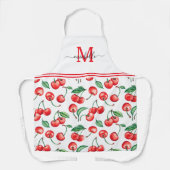 Waterverf Cherries Monogram White Schort (Voorkant)