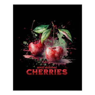 Waterverf Cherries Perfect Poster
