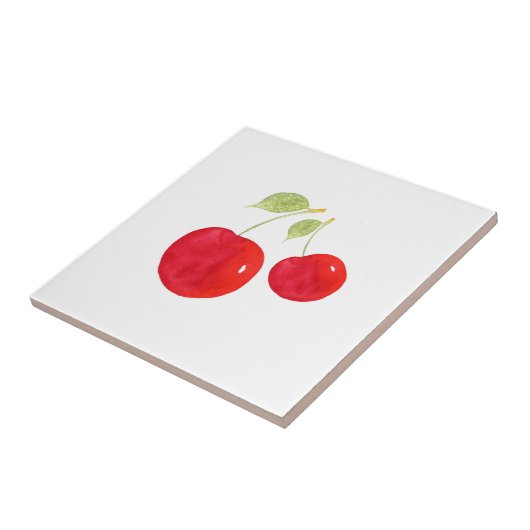 Waterverf Cherries Tegeltje (Zijkant)