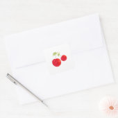 Waterverf Cherries Vierkante Sticker (Envelop)