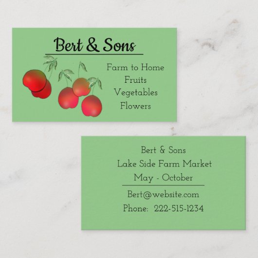 Waterverf Cherries Visitekaartje (Voorkant / Achterkant)