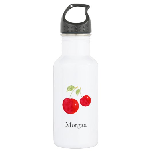 Waterverf Cherries Waterfles (Voorkant)