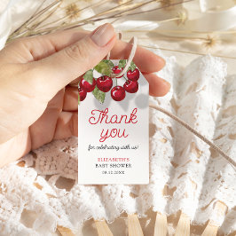 Waterverf Cherry Baby shower Bedankt Cadeaulabel