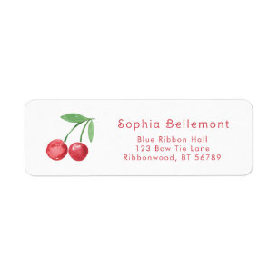 Waterverf Cherry Baby shower Retouradres Etiket